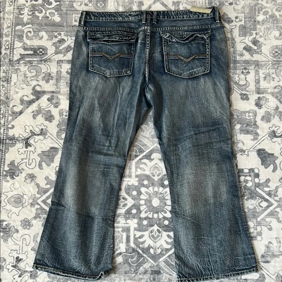Buffalo David Bitton Relaxed Acid Washed Blue Jeans - Picture 6 of 15